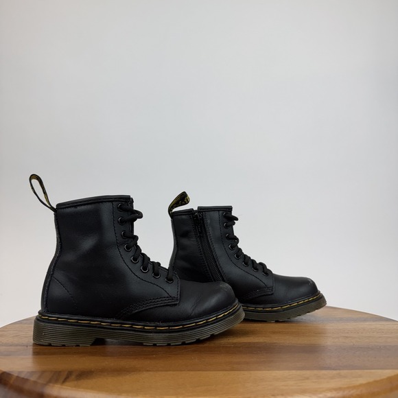 Little Kids Girls Dr Martens 1460 Classic Black Leather Mid Casual Boots Size 11